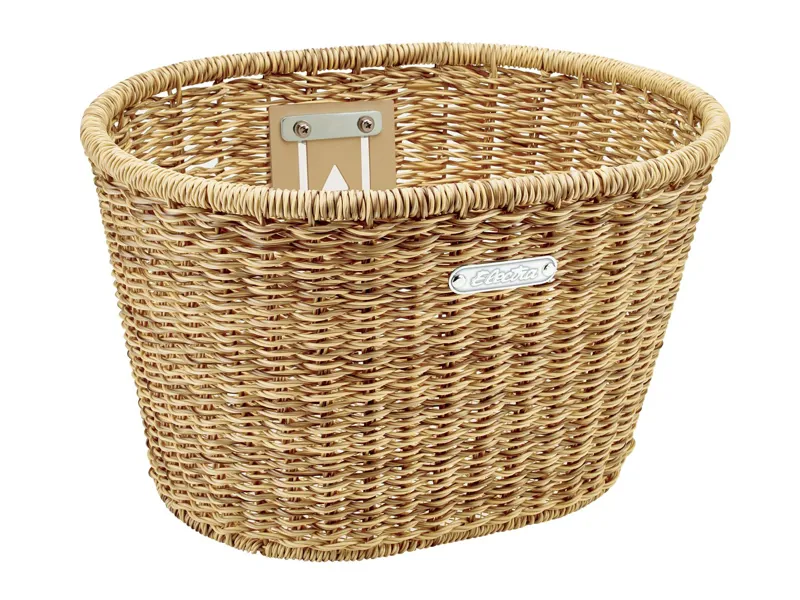 Electra Plastic Woven Basket in Brown