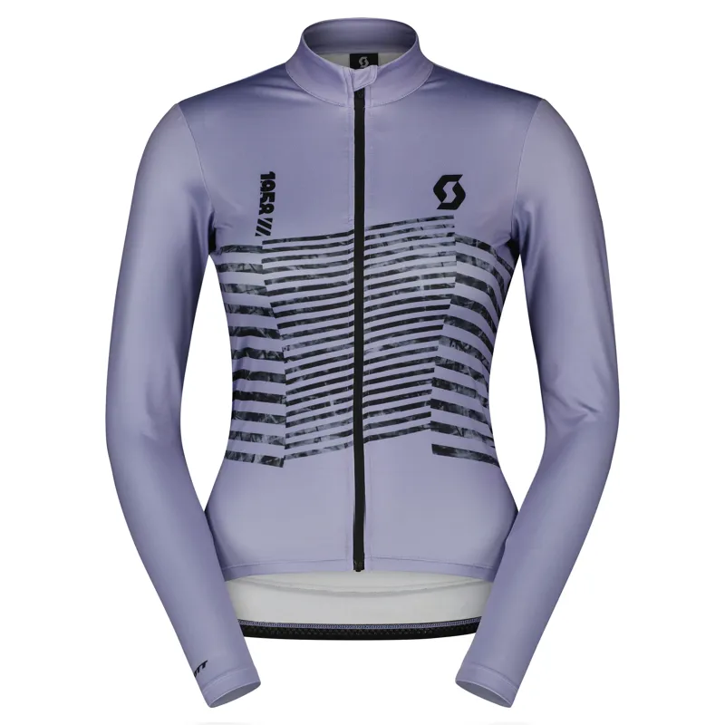 Scott RC Team Warm Graphics Long Sleeve Women's Jersey in Heather Purple