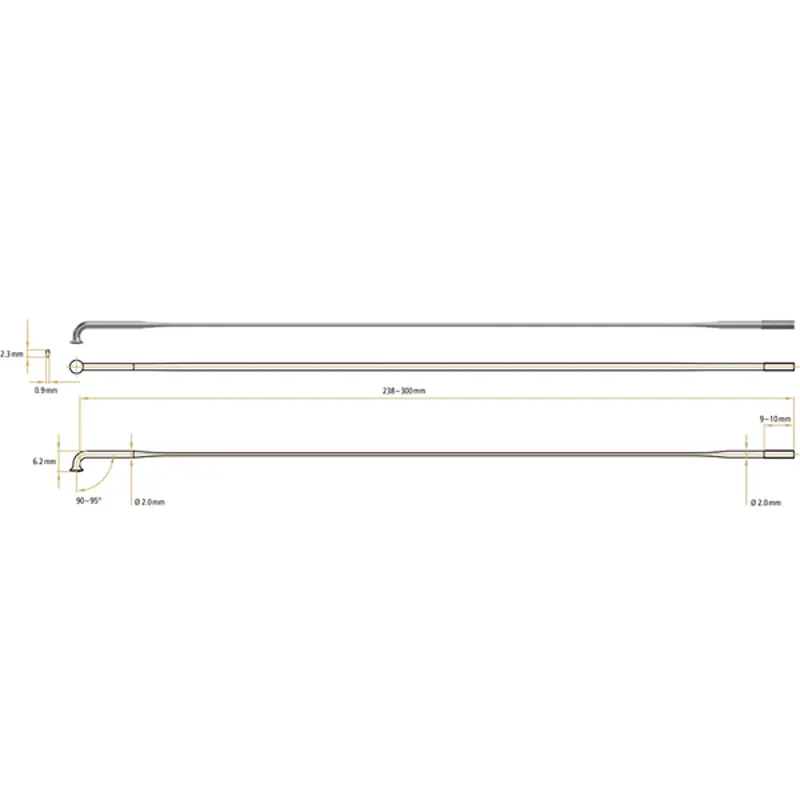 DT Swiss Aero Lite 254mm J-bend Spoke 20-box in Black-1