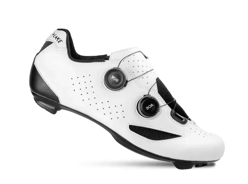 Lake CX190-X Wide Cycling Shoes in White/Black-1