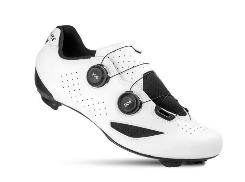 Lake CX190-X Wide Cycling Shoes in White/Black