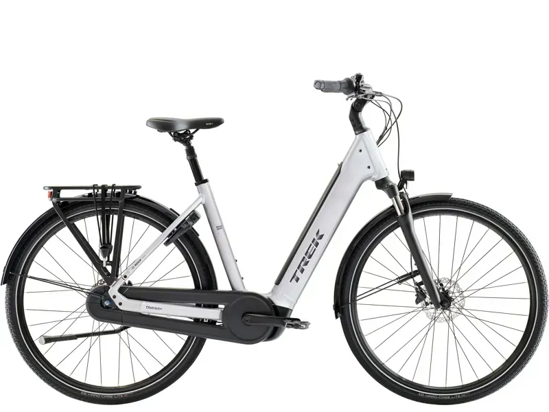 Trek District+ 3 N7 LS eHybrid Bike in Lunar Silver