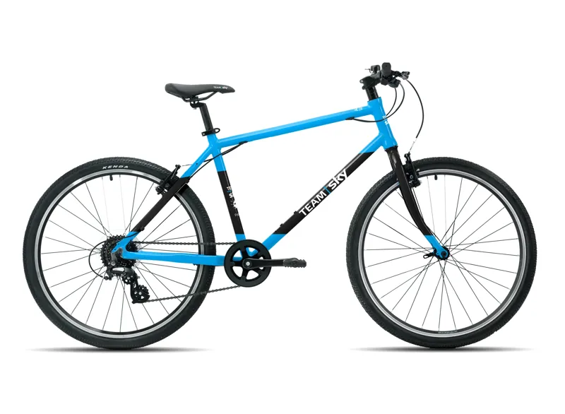 blue hybrid bike