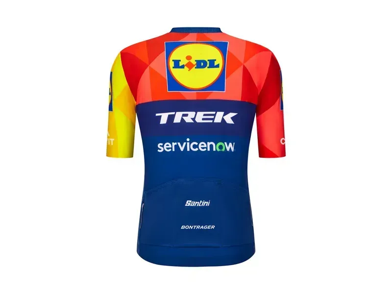 Santini Trek Factory Racing Men's Team Replica Cycling Jersey in Blue-1