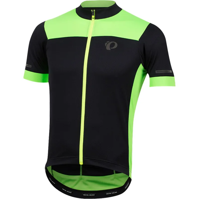 Pearl Izumi Mens Elite Escape Short Sleeve Jersey in Black/Green