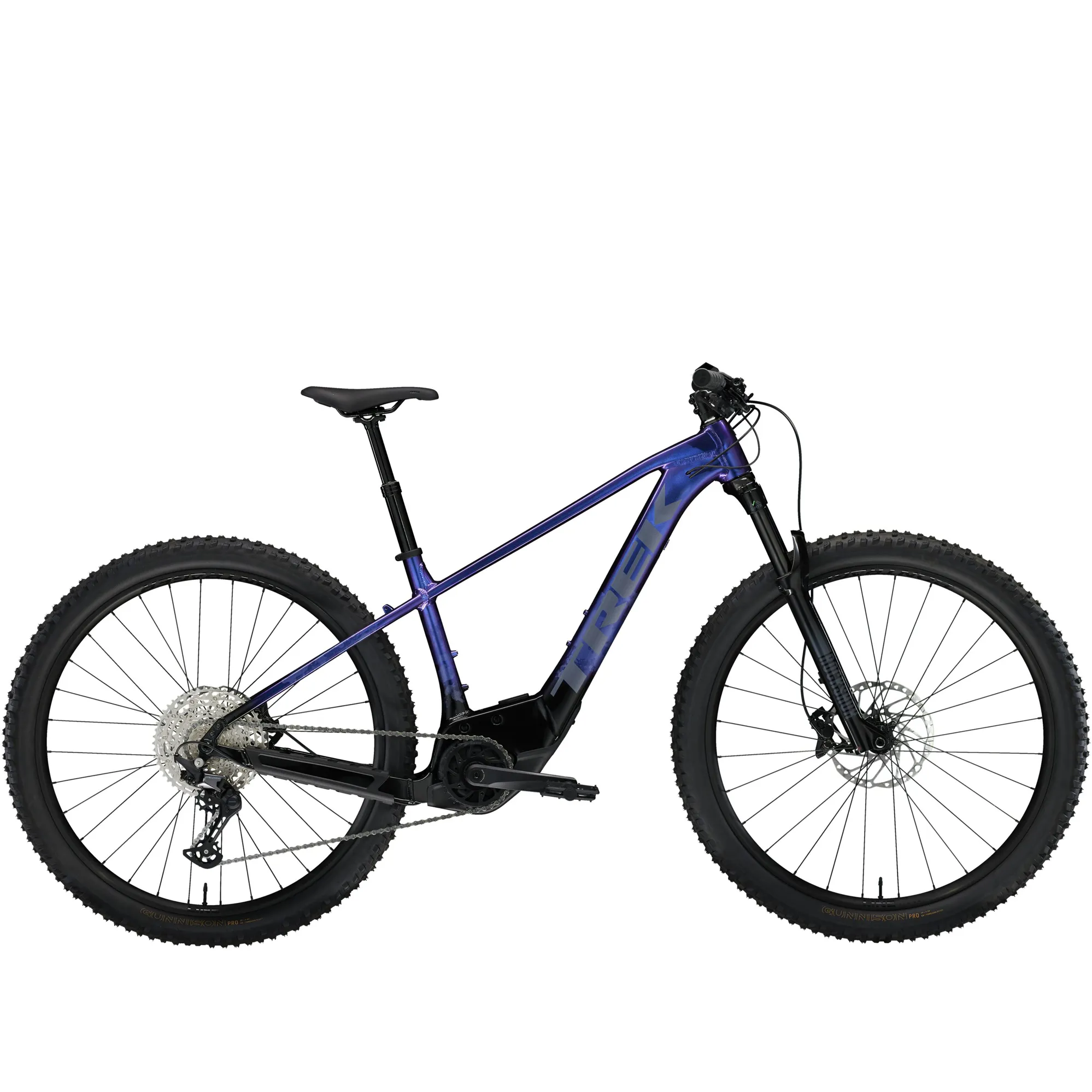 Trek Marlin Electric Mountain Bike in Purple Flip to Black Fade