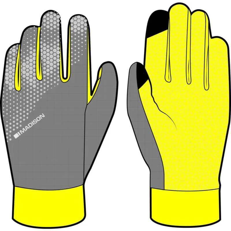 Madison Freewheel Wind Stopper Gloves HiViz Yellow