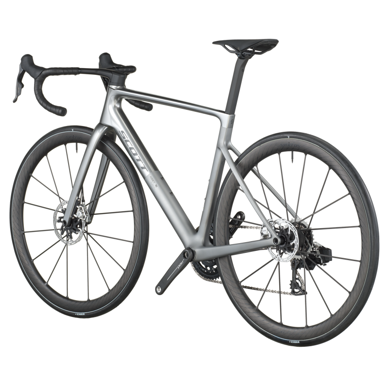 Scott Addict RC Ultimate Road Bike in Chrome Silver-2