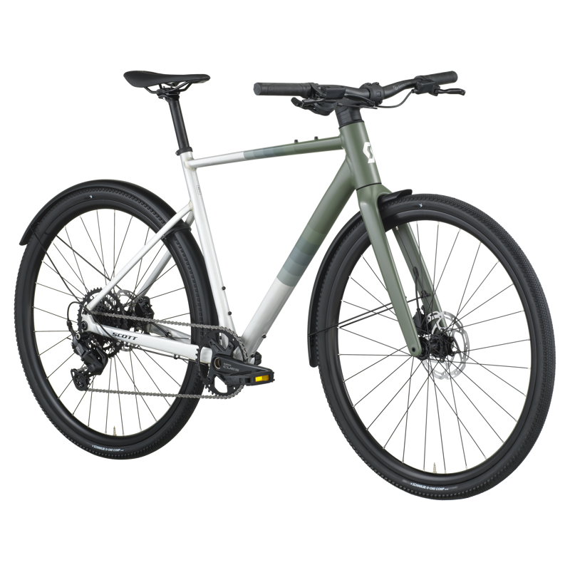 Scott Bike Metrix 30 EQ Hybrid Bike in Alloy Silver/Wenge Green-1
