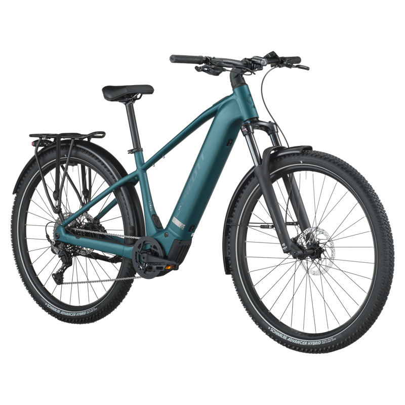Scott Axis 30 eHybrid Bike in Cypress Green-1