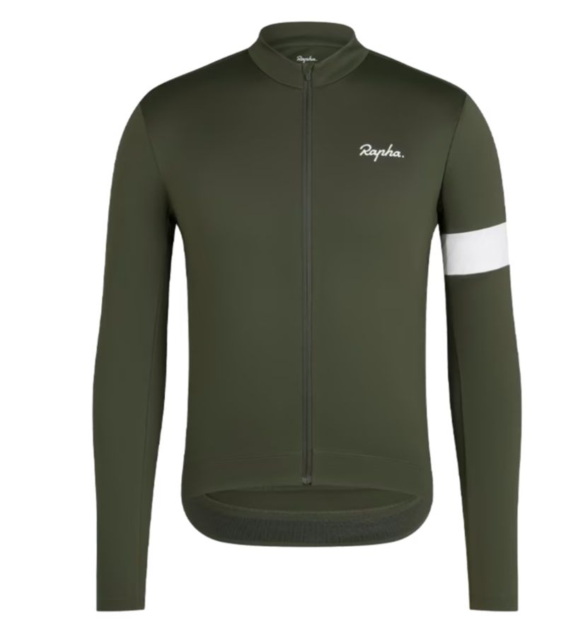 Rapha Core Thermal Long Sleeve Cycling Jersey Dark Green