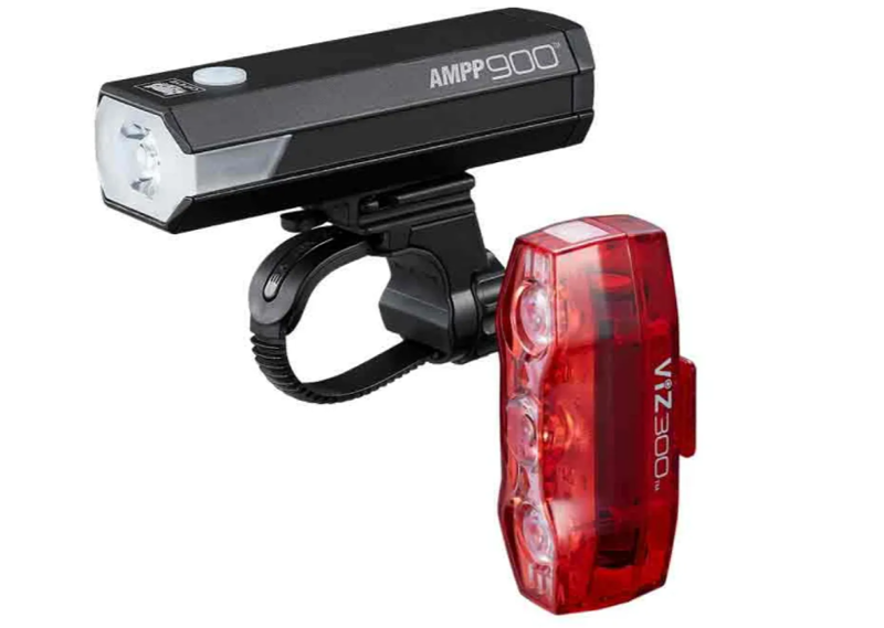 Cateye AMPP900/VIZ300 Bike Light Set in Black