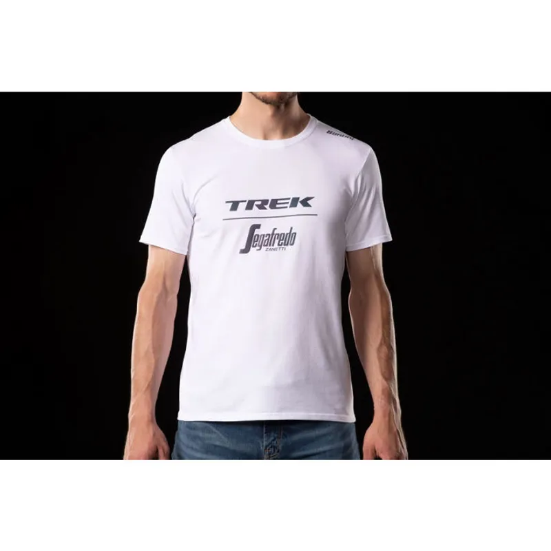 Santini Trek-Segafredo MenS Tee-Shirt in Whitr
