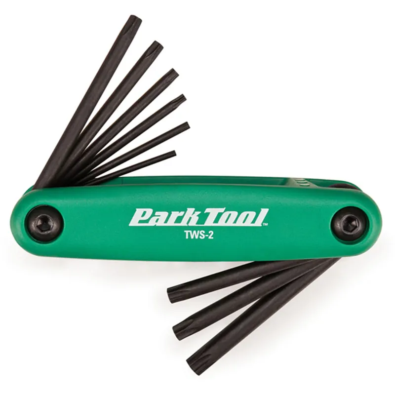 Park Tool TWS-2 Fold-Up Torx Compatible Wrench Set in Green