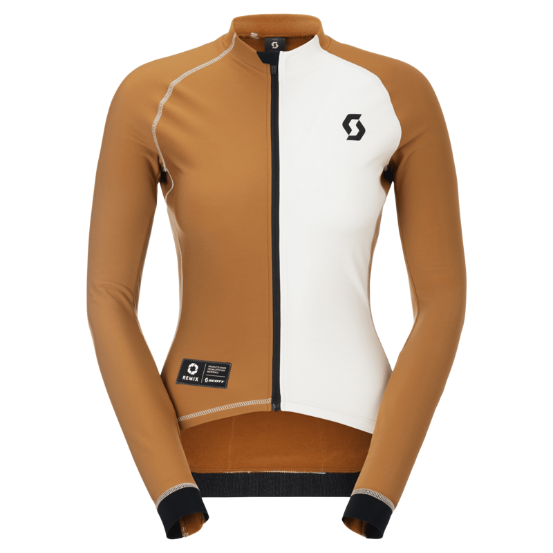 Scott RC Pro Warm LS-Remix Women's Jersey in Bread Brown/Cotton White