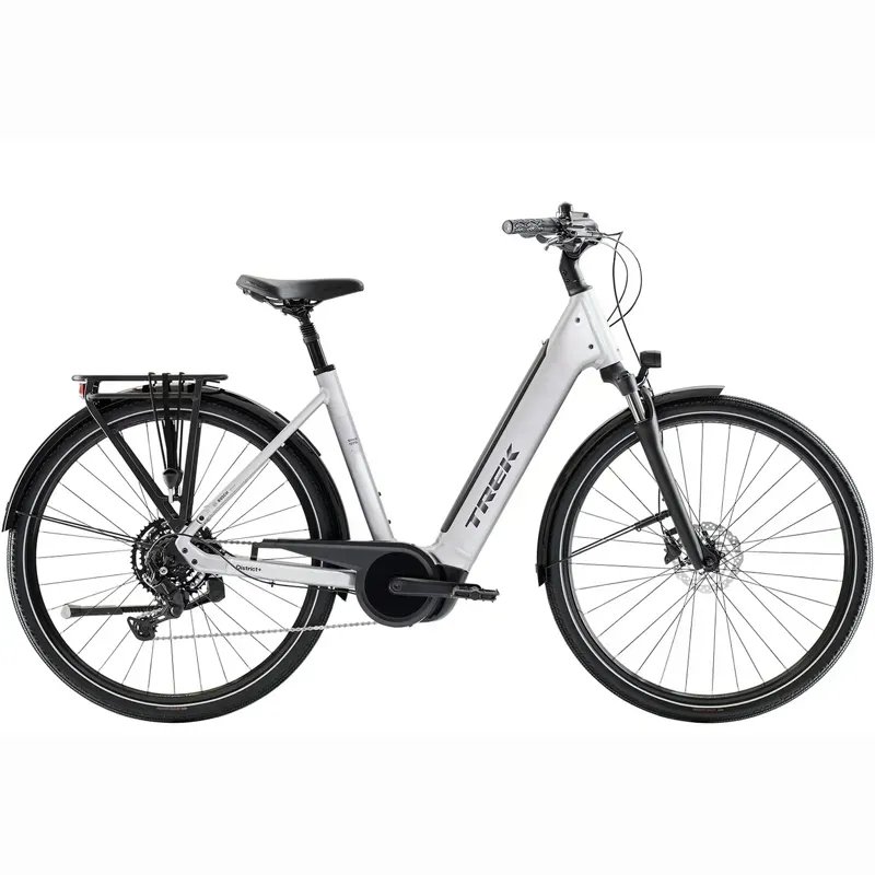Trek District+ 3 R9 LS eHybrid Bike in Lunar Silver
