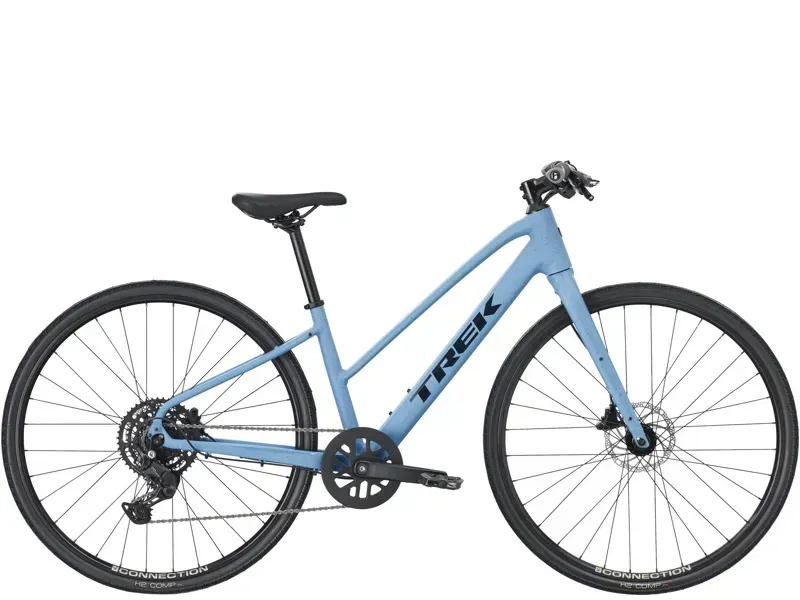 Trek FX 2 Midstep Hybrid Bike in Fjord Blue