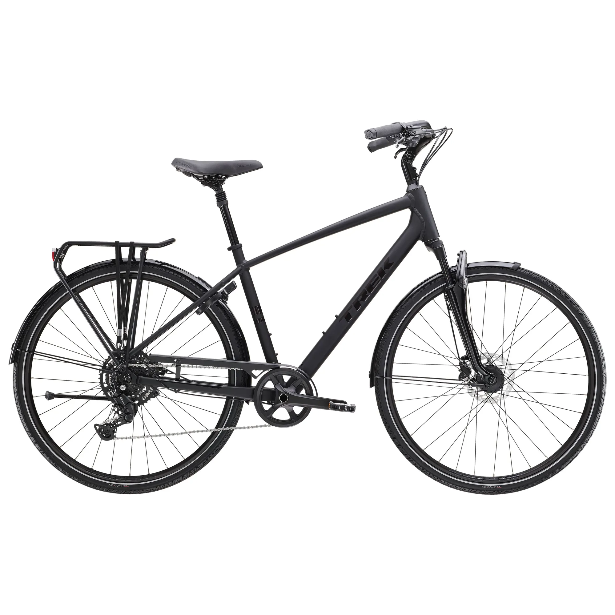 Trek Verve Equipped Hybrid Bike in Matte Trek Black - Main Image
