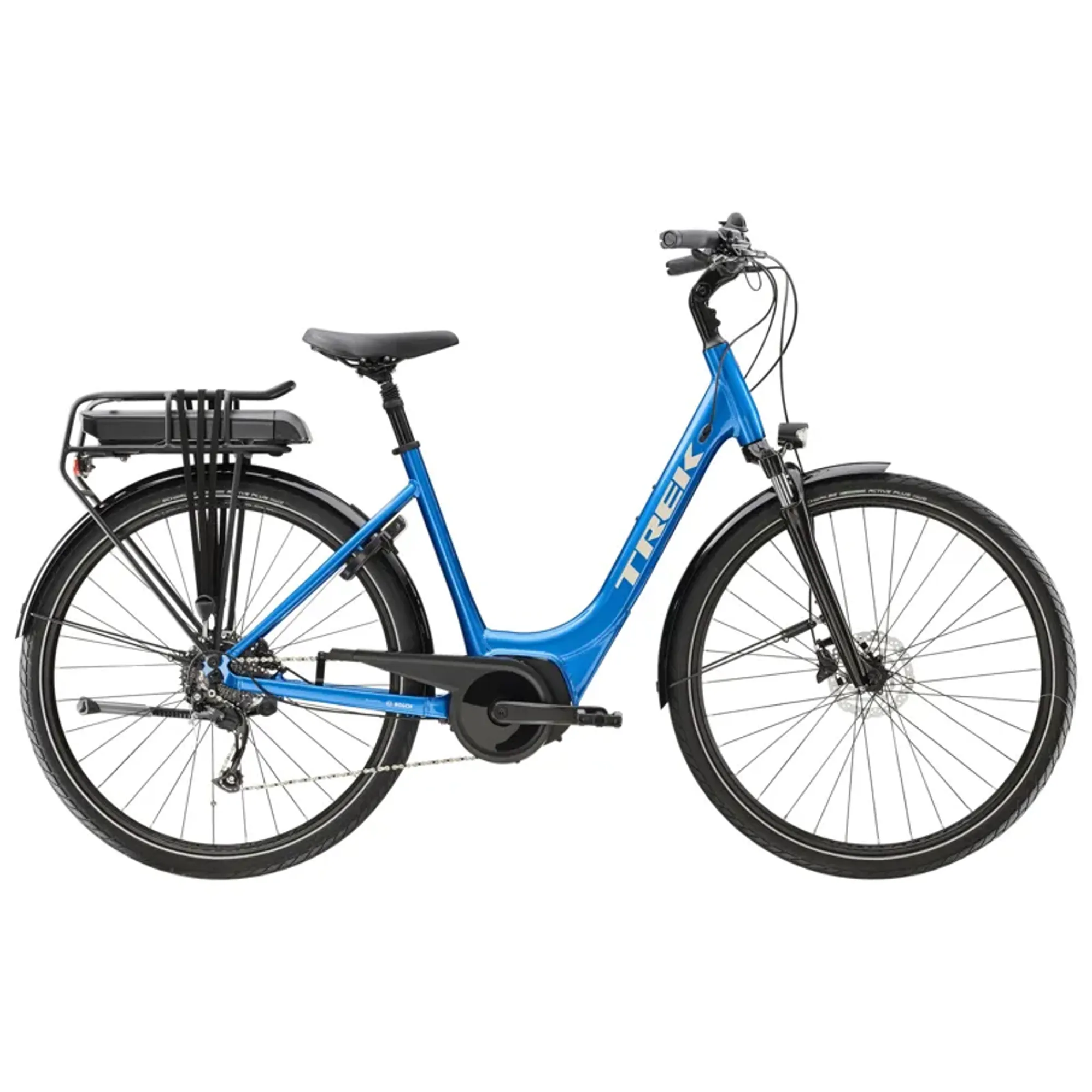 Trek Verve+ Lowstep 500wh Electric Hybrid Bike in Alpine Blue