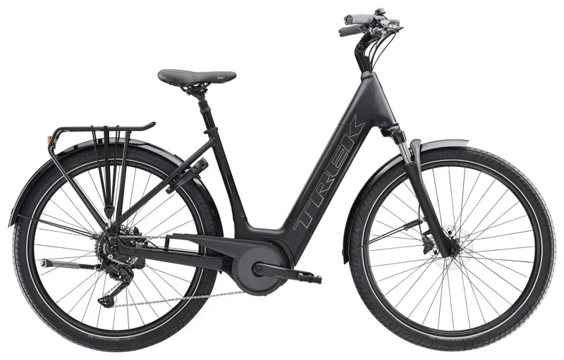 Trek Verve+ 3 545WH Lowstep E-Hybrid Bike in Matte Trek Black