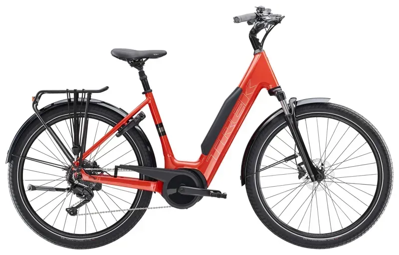 Trek Verve 3 800WH Lowstep E Hybrid Bike in Red